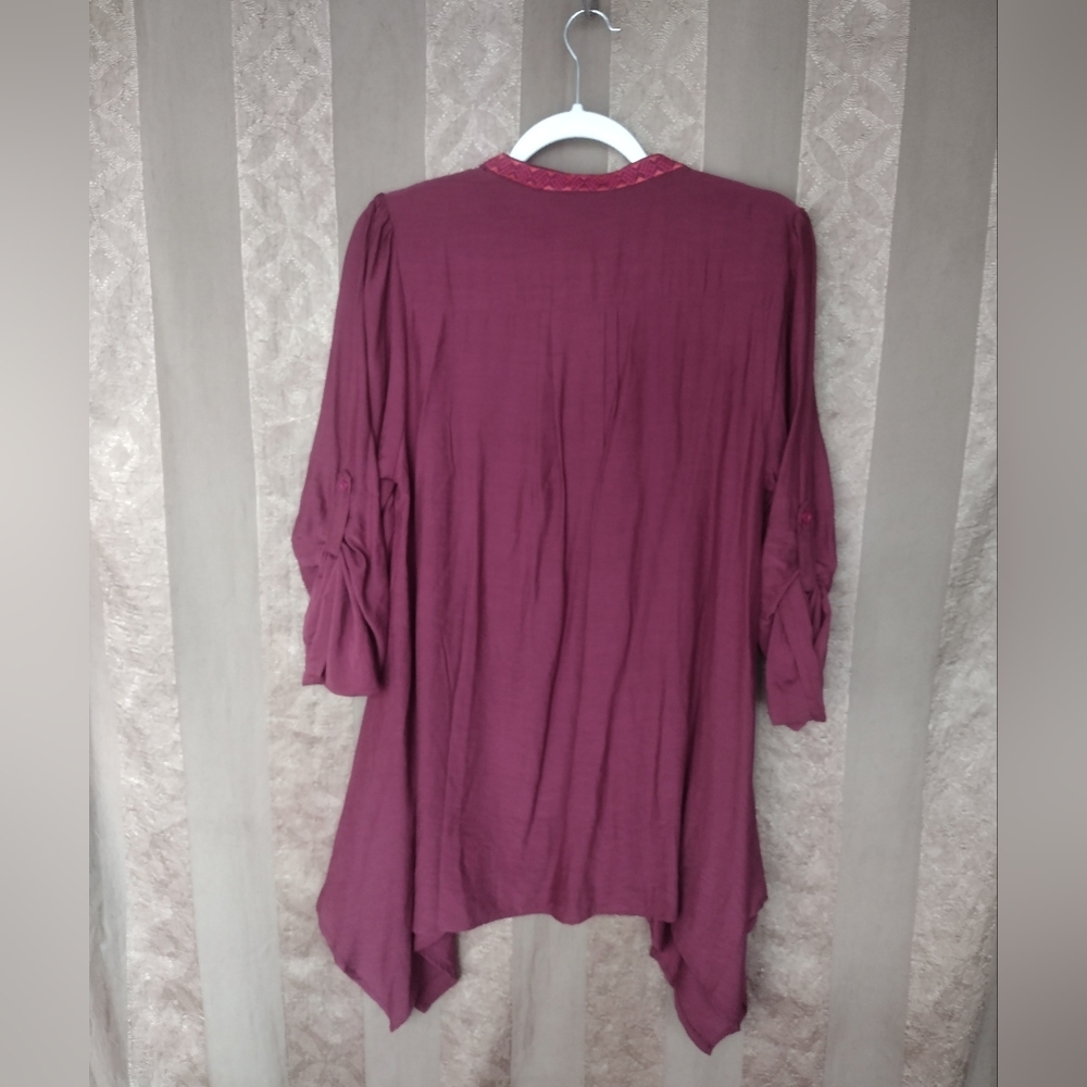 💎 Andree by UNIT Women's Top Embroidered Floral Flowy Tunic #0337 - Picture 6 of 13